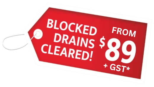 Clearing blocked drains from $89 + GST with our special plumbing offer.